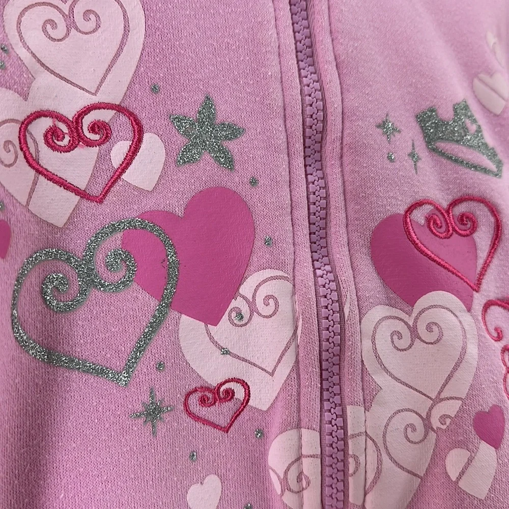 Disney True Princess Embroidered Lined‎ zip Hoodie girls 7/8